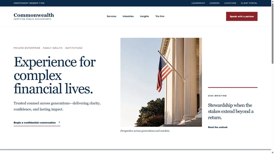 Commonwealth homepage preview