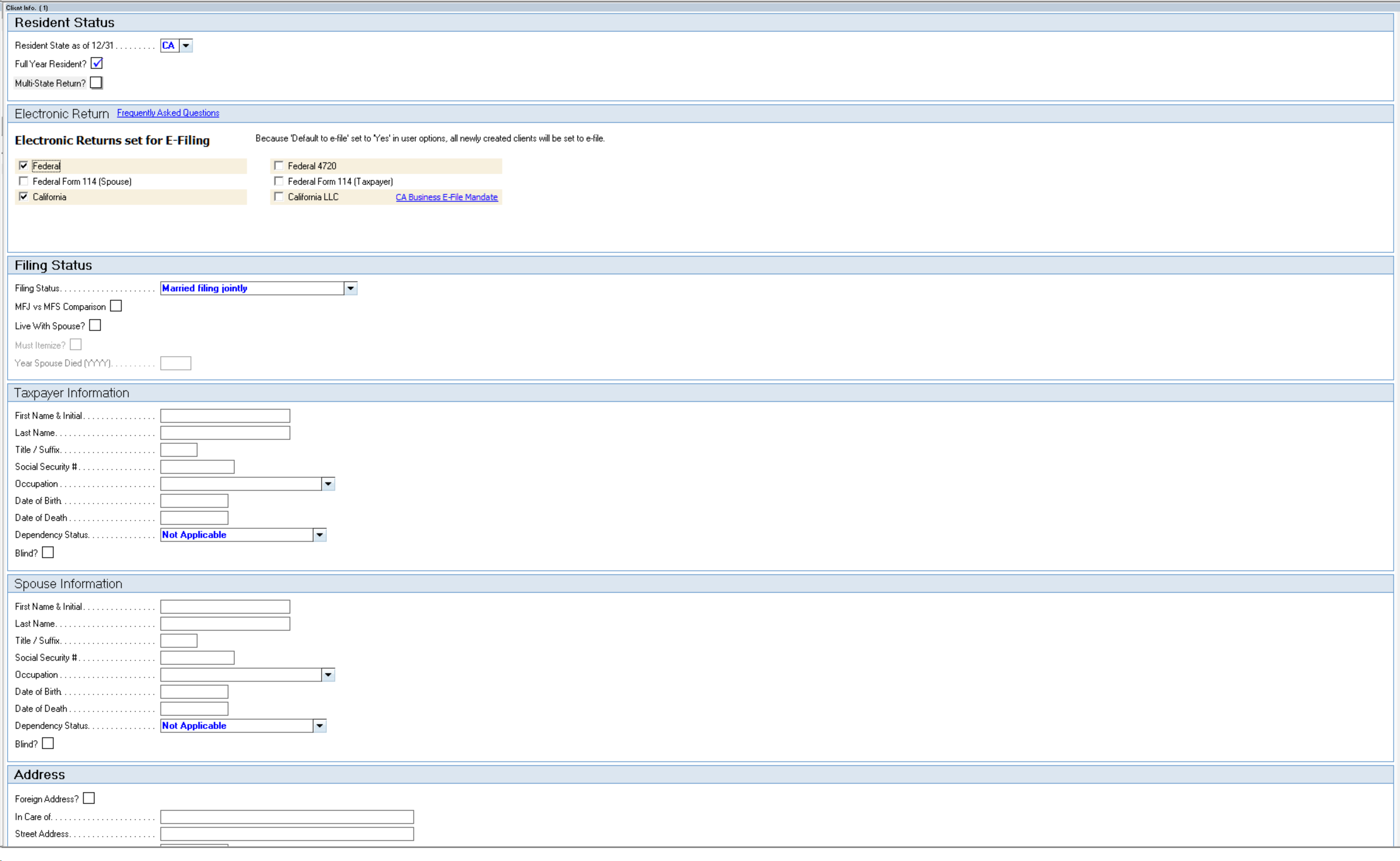 Lacerte Client details